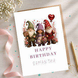 オーダーメイドフラワーハートバルーン 誕生日 カード