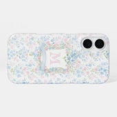オーダーメイドフラワーモノグラムフォンケース iPhone 16ケース (裏面横)