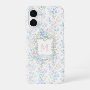 オーダーメイドフラワーモノグラムフォンケース iPhone 16ケース