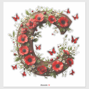 🐞 オーダーメイドフラワー クラフト用C文字 🌺 シール