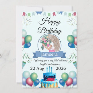 オーダーメイドフラワー 誕生日グリーティングカード 招待状