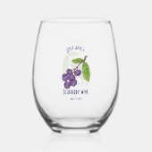 オーダーメイドブルーベリー ロゴ テンプレート ステムなしワイングラス (裏面)