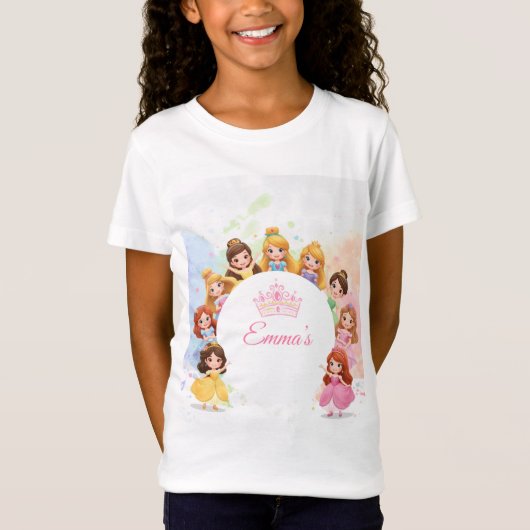 オーダーメイドプリンセスガール誕生日Tシャツ Tシャツ (正面)