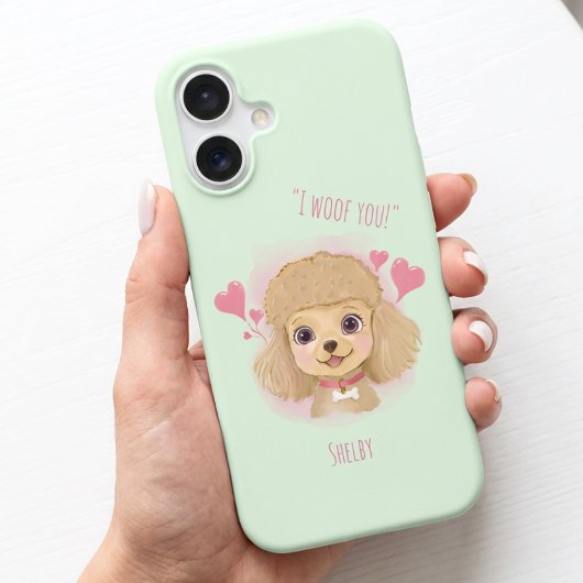 オーダーメイドプードルのiPhoneケース – I Woof You ギフト iPhone 16ケース