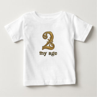 オーダーメイドプー水彩画ファーストバースデーベイビーT ベビーTシャツ