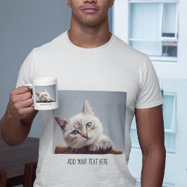 オーダーメイドペットの写真とテキスト Tシャツ