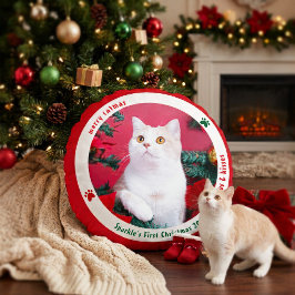 オーダーメイドペットの写真 かわいいクリスマス ラウンドクッション