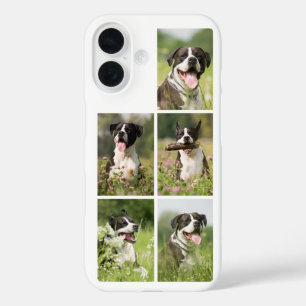 オーダーメイドペットの犬フォトコラージュ iPhone 16ケース