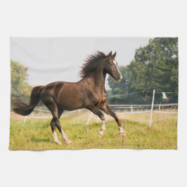 オーダーメイドペットの馬の写真カスタム絵画 キッチンタオル