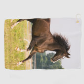 オーダーメイドペットの馬の写真カスタム絵画 ゴルフタオル (横)