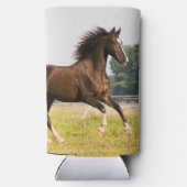 オーダーメイドペットの馬の写真カスタム絵画 スリム缶クーラー (裏面)