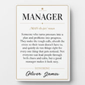 オーダーメイドマネージャーの辞書の定義デスク フォトプラーク (正面)
