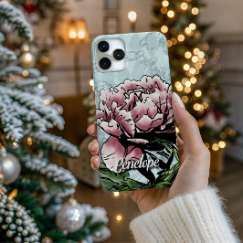 オーダーメイドミクストメディアの芍薬デザインのスマホケース iPhone 16 PROケース