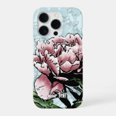オーダーメイドミクストメディアの芍薬デザインのスマホケース iPhoneケース (裏面)