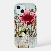 オーダーメイドミクストメディアの野の花スマホケース iPhone 15ケース (裏面)