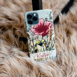 オーダーメイドミクストメディアの野の花スマホケース iPhone 15ケース