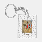オーダーメイドミニマリスト犬好き写真キーチェーン キーホルダー (正面左)
