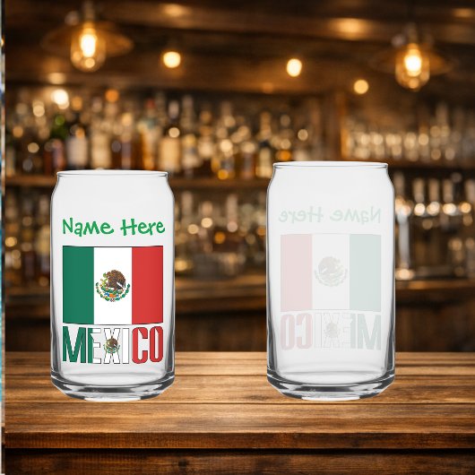 オーダーメイドメキシコの旗 ガラス缶
