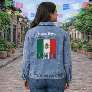 オーダーメイドメキシコ国旗 レディース デニムジャケット