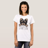 オーダーメイドヨーキーヨークシャテリア犬の名前 Tシャツ (正面フル)