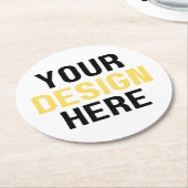 オーダーメイドロゴ ビジネス イベント ウェディング ラウンドペーパーコースター (アングル)