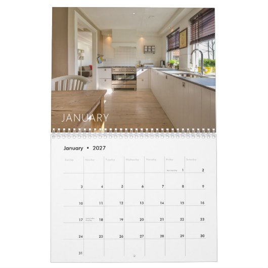 オーダーメイド不動産屋 カレンダー (1月 2027)