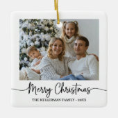 オーダーメイド両面2写真 メリークリスマス セラミックオーナメント (正面)