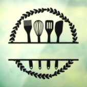 オーダーメイド丸型リーフキッチンスプリットフレーム ウィンドウサイン (シート3)