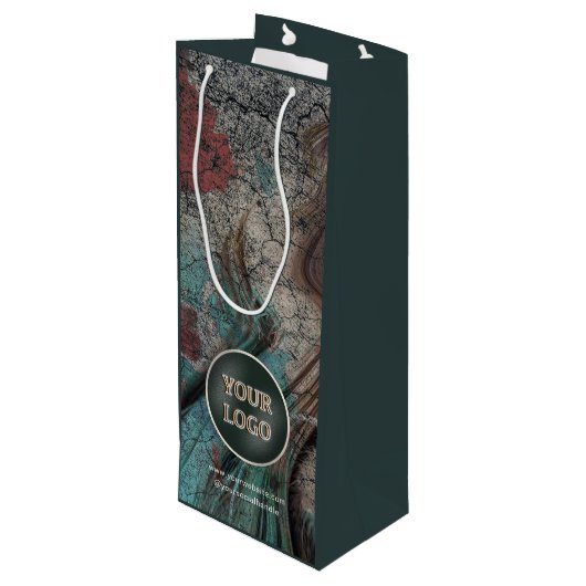 オーダーメイド企業ロゴ | 独自ブランドパッケージング ワインギフトバッグ (裏面アングル)