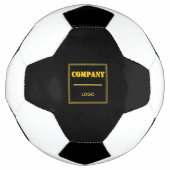 オーダーメイド企業 黒 モダン カスタム ビジネス サッカーボール (正面)