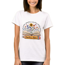 オーダーメイド先生名入りTシャツ | 花柄の先生へのギフト