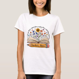 オーダーメイド先生名入りTシャツ | 花柄の先生へのギフト Tシャツ