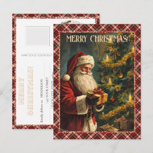 オーダーメイド写真 ヴィンテージ クリスマス サンタ クラシック (正面/裏面)