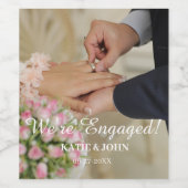 オーダーメイド写真 結婚するよ 結婚パーティーのお土産 ワインラベル (シングルラベル)