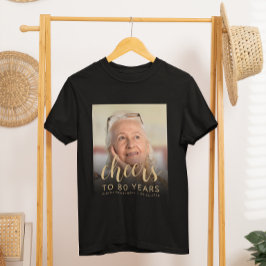 オーダーメイド写真 80歳の誕生日パーティー Tシャツ
