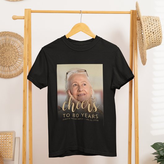 オーダーメイド写真 80歳の誕生日パーティー Tシャツ