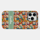 オーダーメイド刺繍レインボー 手帳型スマホケース iPhoneケース (裏面横)