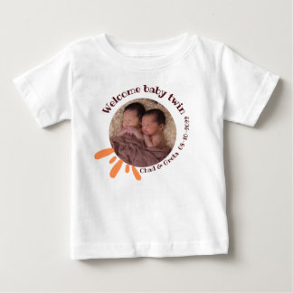 オーダーメイド双子ベビーTシャツ | カスタム新生児 ベビーTシャツ