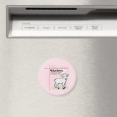 オーダーメイド可 洗礼式 ピンク 女の子 子羊 マグネット (インサイチュ (食洗機))