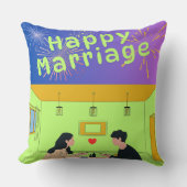 オーダーメイド名入りウェディングピロー、パーソナライズピロー クッション (正面)