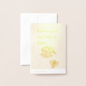 オーダーメイド名前のひめむしちゃんのベビーシャワー 箔カード (裏面封筒付き)