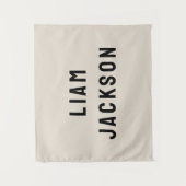 オーダーメイド名前バナー　パーソナライズされたベビー壁アート タペストリー (正面)