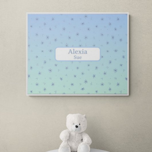 オーダーメイド名 子供部屋 インテリア ブルーズ フラワーズ ポスター