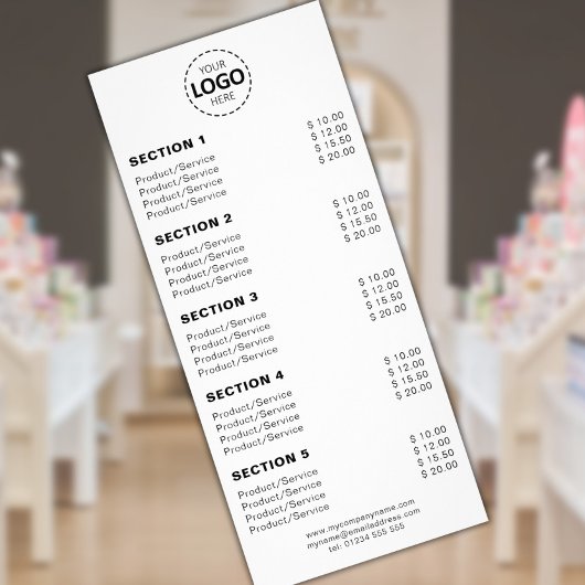 オーダーメイド商品/サービス シンプル ホワイト ラックカード