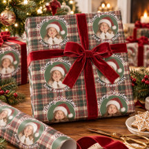 オーダーメイド子供の写真 タータンチェック クリスマス