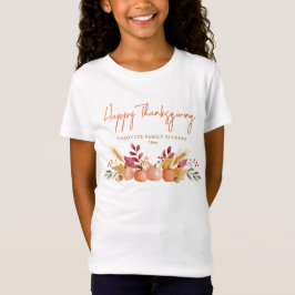 オーダーメイド子供用ハロウィン+感謝祭ファミリーリユニオンカボチャパンプ Tシャツ