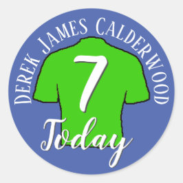 オーダーメイド子供用誕生日サッカーシャツ ラウンドシール