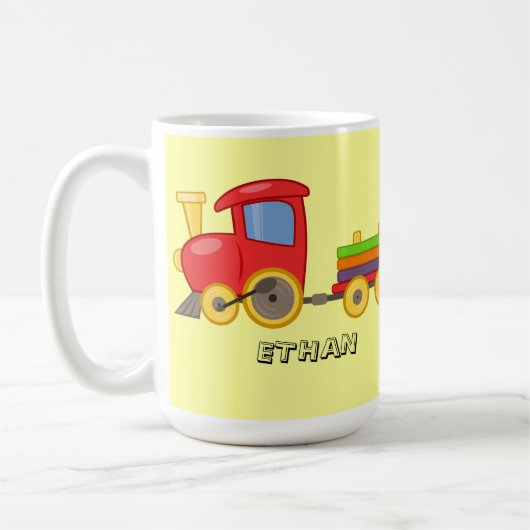 オーダーメイド子供用電車マグ コーヒーマグカップ (左)