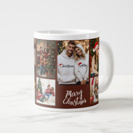 オーダーメイド家族クリスマス写真マグカップ ジャンボコーヒーマグカップ