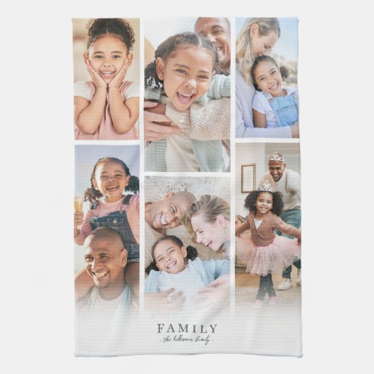 オーダーメイド家族写真コラージュ キッチンタオル (縦)